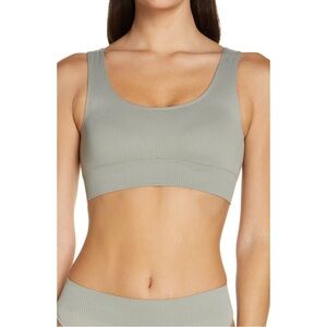 NWOT SKIMS stretch cotton rib bralettes. Color is sea haze and black/gray